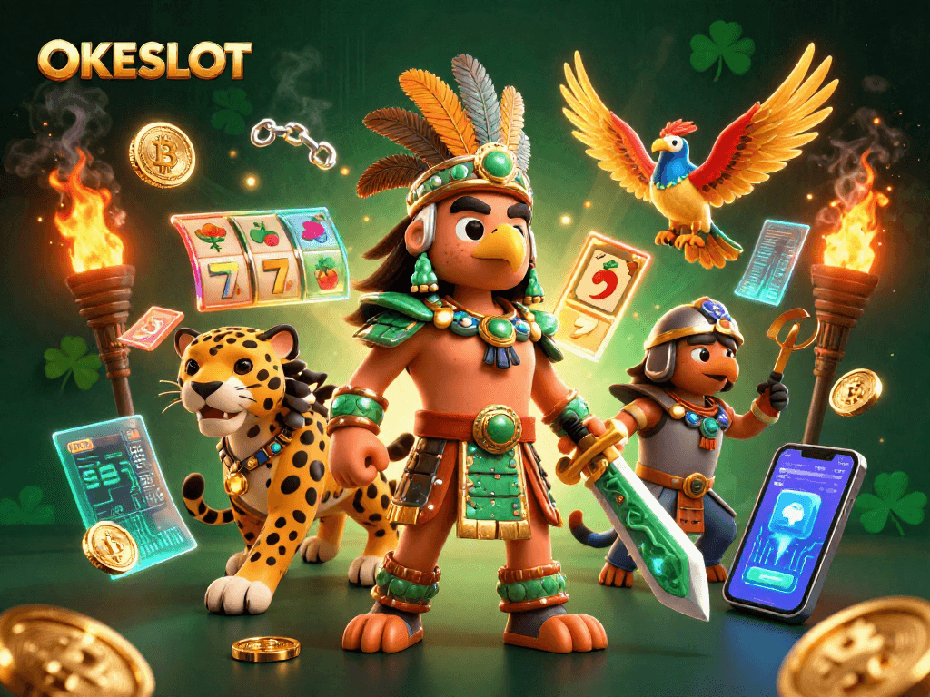 OKESLOT menawarkan slot menarik dengan karakter prajurit Aztec dan simbol keberuntungan yang menarik hoki.